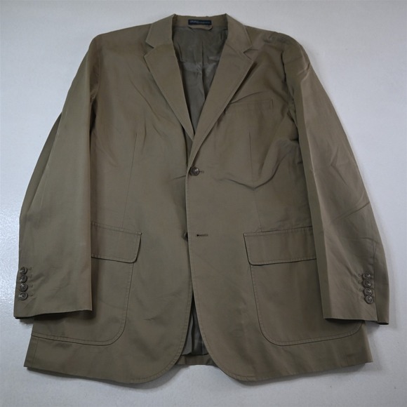 Polo Ralph Lauren 42R Tan Brown Soft Shoulder Cotton Blazer Jacket Sport Coat